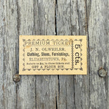 25 Tickets 1920s J. N. Olweiler Trading Co FREE FLOUR BIN Elizabethtown PA Lot