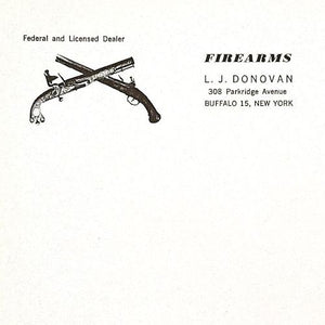 FIREARMS Gun Dealer Letterhead Stationary 1940s 