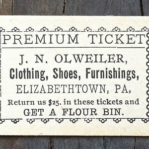 J.N. OLWEILER Premium Tickets 1920s