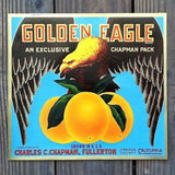 GOLDEN EAGLE Citrus Orange SUNKIST Crate Box Label 