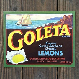 GOLETA LEMON CITRUS Crate Box Label 1930s