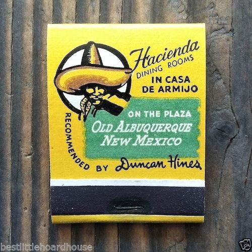HACIENDA DINING ROOMS Matchbook Matches 1950s