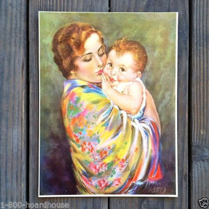 IRENE PATTEN 1929 Mother Child Art Lithograph Print