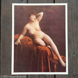 POSED Plump Nude Pinup Lithograph Print 1930s
