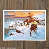 THE LOST TRAIL Western Art Print 1930s