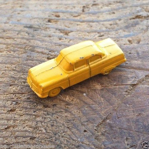 MINIATURE TOY CARS Yellow Metal 1940s
