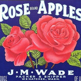 ROSE BRAND APPLES Fruit Crate Box Label 1940s