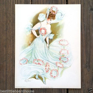 Vintage Original 1907 NEW YORK SHOW GIRL DALY'S LITHOGRAPH PRINT Old NOS