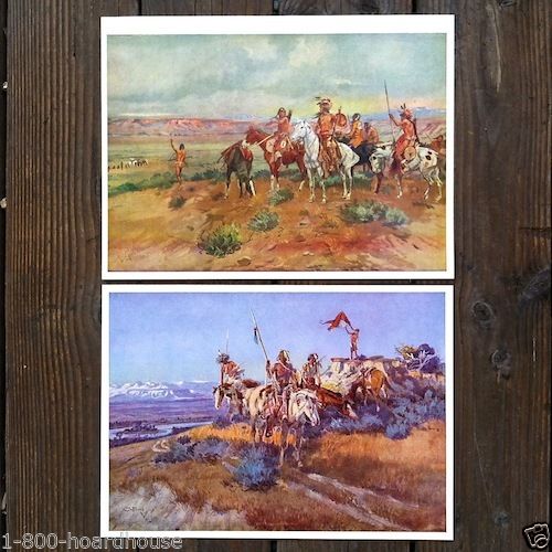 CHARLES RUSSELL Western Indian Art Print Set 1930s