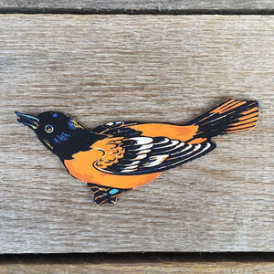ORIOLE BIRD Diecut Cardboard Sign 1950s