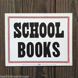 SCHOOL BOOKS Cardboard Sign 1900s