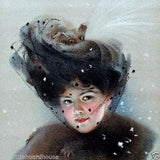 SNOWY VEIL Victorian Lithograph Print 1909 
