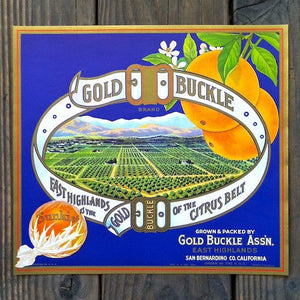GOLD BUCKLE SUNKIST Orange Crate Box Label