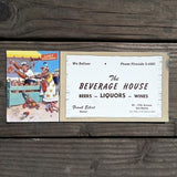 BEVERAGE HOUSE LIQUORS Wise Mother Ink Blotter 1950s 
