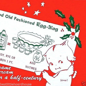 HENDLER'S ICE CREAM Holiday Recipe Egg Nog Card 1950