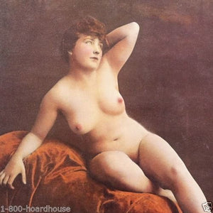 POSED Plump Nude Pinup Lithograph Print 1930s