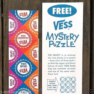 VESS Soda Mystery Cardboard Puzzle Toy 1950s