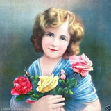 ROSE GIRL Flower Art Chromolithograph Print 1910s
