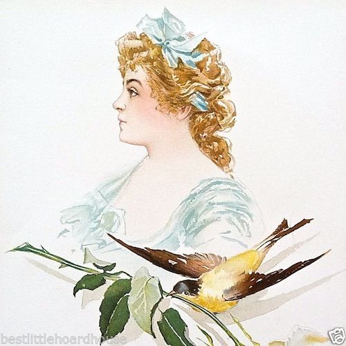 SYBIL SANDERSON SONGBIRD Victorian Lithograph Print 1903