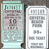 CRYSTAL BEACH Amusement Park Ride Tickets 1970s