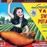SWEET LUE YAMS SWEET POTATOES Vegetable Crate Label 1950s