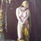 PLUMP NUDE Pinup with Beads Art Lithograph Print 1930s