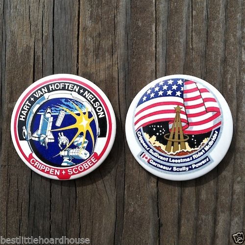 NASA SPACE SHUTTLE Challenger Pinback Pin Set 1980s 