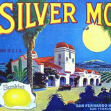 SILVER MOON Sunkist Lemon Citrus Crate Label 1930s
