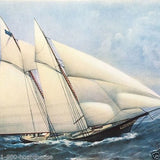 YACHTING Clipper Ship Lithograph Print 1920s