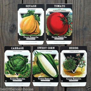 VEGETABLE SEED PACKS Set C Garden Collection 1920's 
