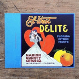 El-West DELITE Orange Citrus Ad Card 1930s
