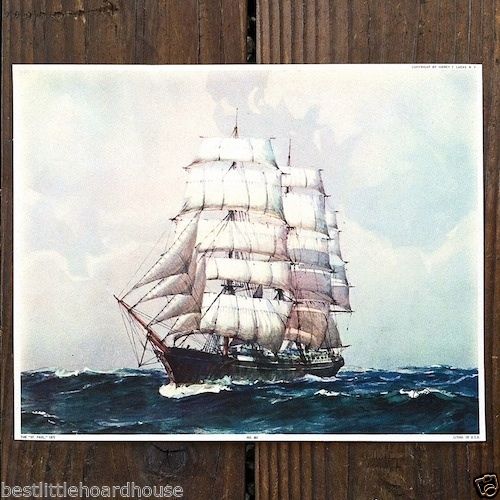 ST. PAUL CLIPPER SHIP Art Lithograph Print 1920s 