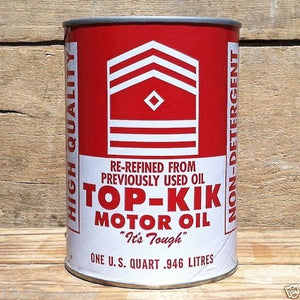 TOP-KIK MOTOR OIL Quart Display Can 1960s