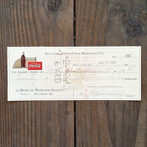 COCA COLA 1940s Bottling Company COKE Checks