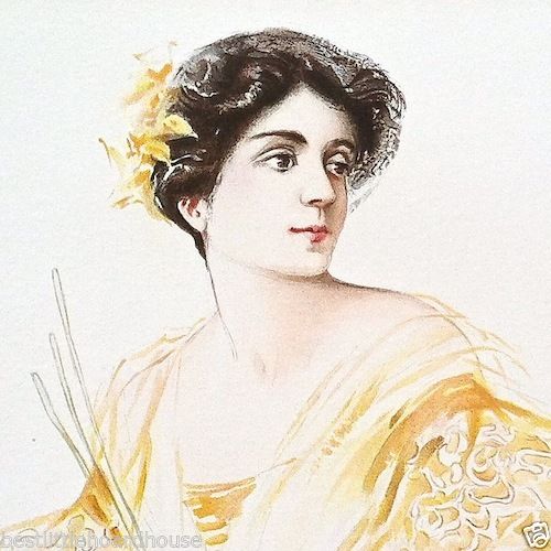 ELEANORA DUSE EMINENT ACTRESS Victorian Lithograph Print 1904