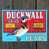DUCKWALL PEARS Fruit Crate Box Label 1950s