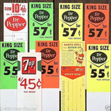 7UP DR. PEPPER Grocery Store Markers 1960s