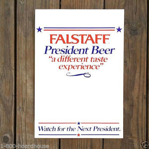 FALSTAFF BEER Presidential Cardboard Sign 1976