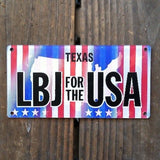 LBJ FOR PRESIDENT Wiggle License Plate 1964