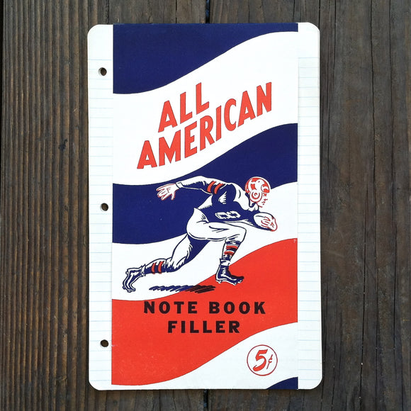 ALL AMERICAN School Note Book Filler Paper 1930s