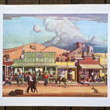 MINING TOWN Gold Strike Ghose Town Lithograph Art 1960's 
