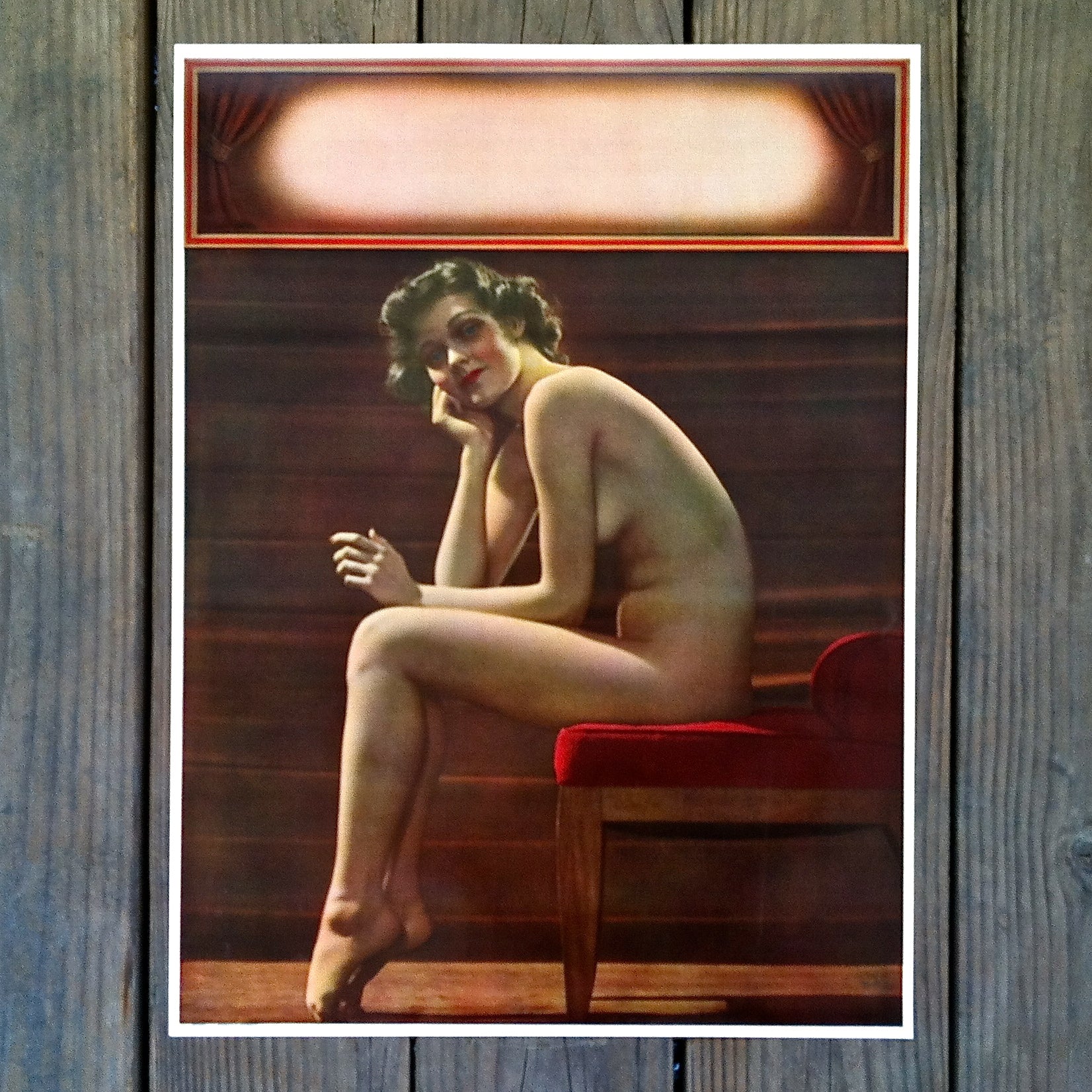 PERTLY POSED Nude Pinup Art Print 1947 – BestLittleHoardHouse