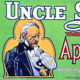 UNCLE SAM APPLES Citrus Crate Box Label GREEN 1910s