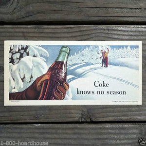 COKE KNOWS NO SEASON Coca Cola Ink Blotter 1947