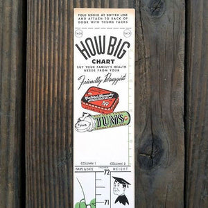TUMS ADVERTISING Store Promotional Ruler 1952