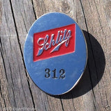 SCHLITZ BREWING COMPANY EMPLOYEE BADGE Metal Pinback Pin 1950s