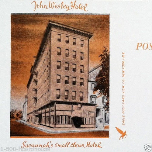 JOHN WESLEY HOTEL Litho Postcards 1930s & 1960s