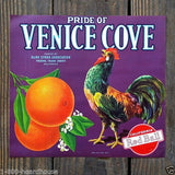 VENICE COVE Citrus Crate Box Fruit Label 1930s