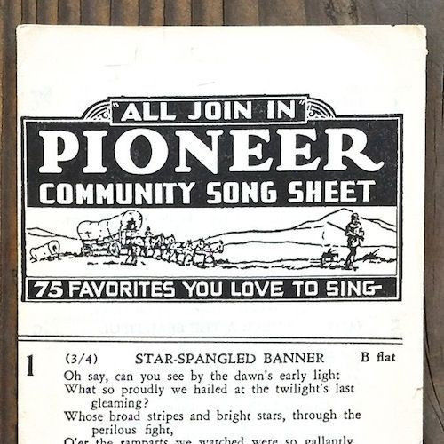 PIONEER SING ALONG SHEET Music 1920s 