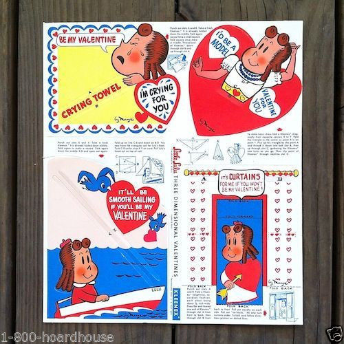 LITTLE LULU KLEENEX Advertising Holiday Valentines Sheet 1960s